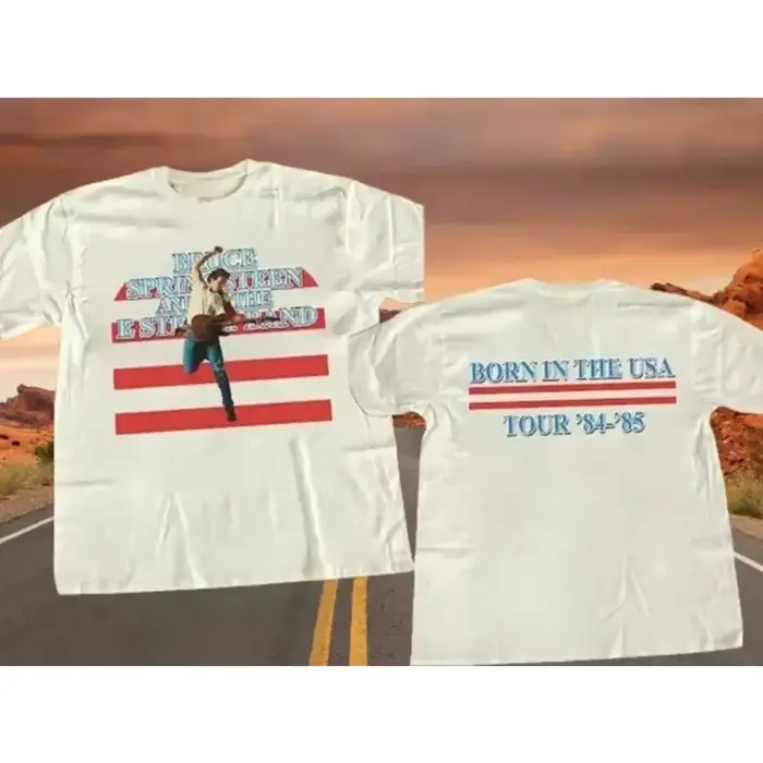 Vintage Bruce Springsteen Music Tour 84-85 hommes femmes T-Shirt unisexe haute qualité coton haut d'