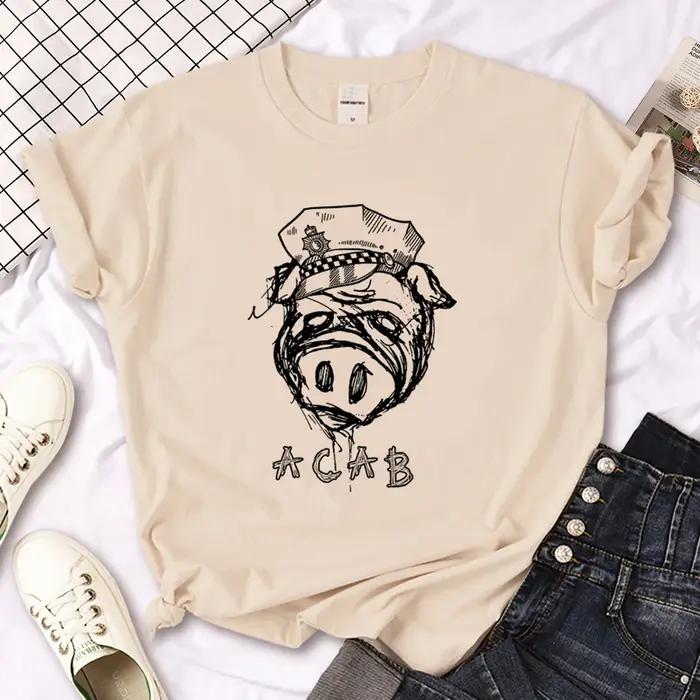 T-shirt manga japonais pour femmes, vêtements comiques, Acab, été, 600