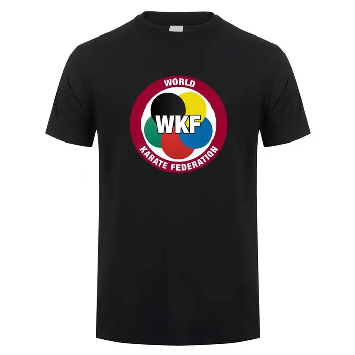 WKF World Karate Federation T Shirt Hommes polyester haut respirant pour le sport, vêtements décontr