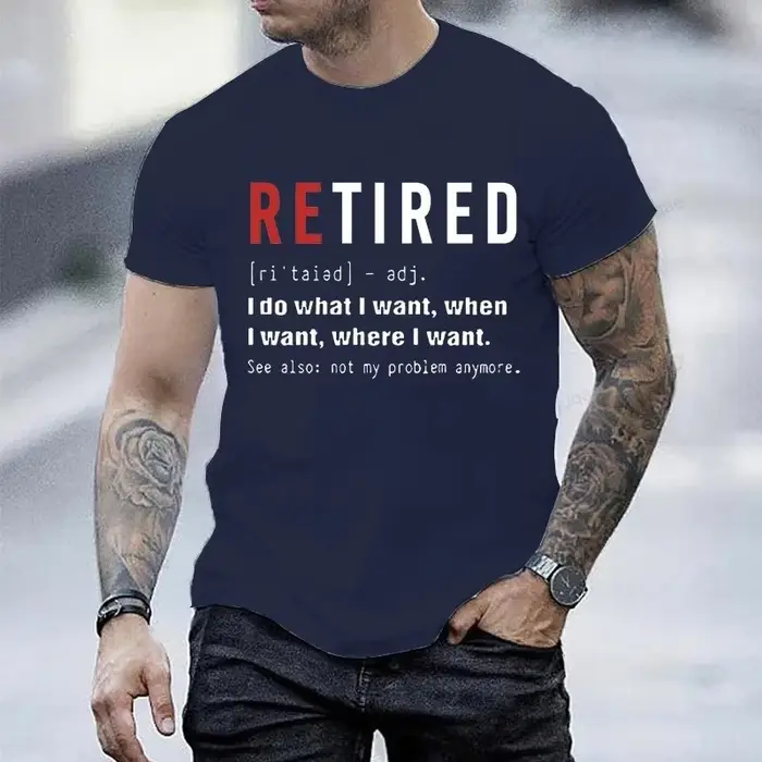 T-shirt Retired Defination pour hommes et femmes