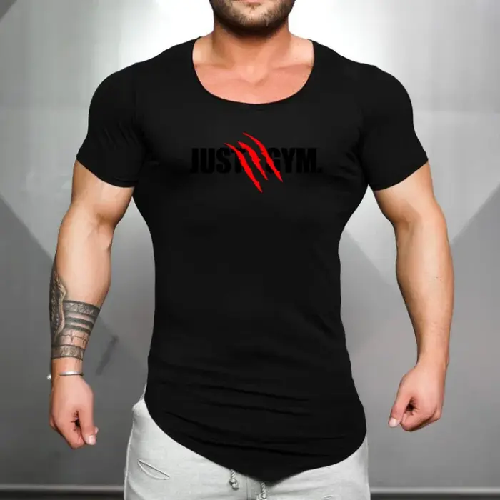 Hommes course Sport à manches courtes T-Shirts été coton respirant mince vêtements