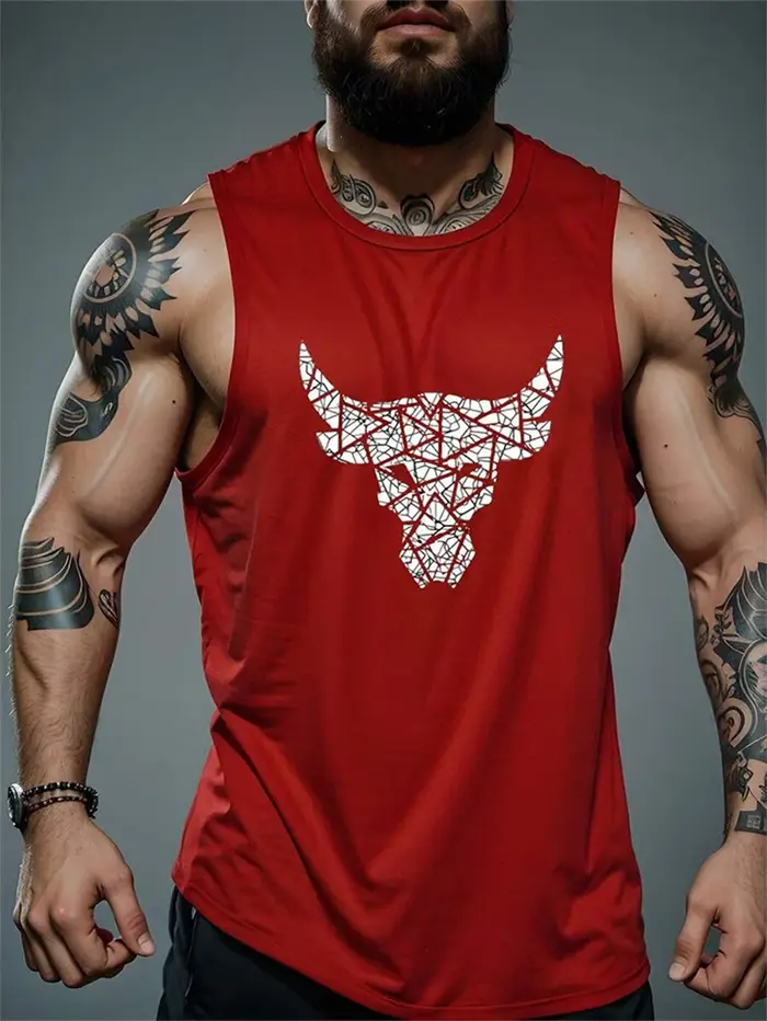 Débardeur graphique taureau tendance pour hommes