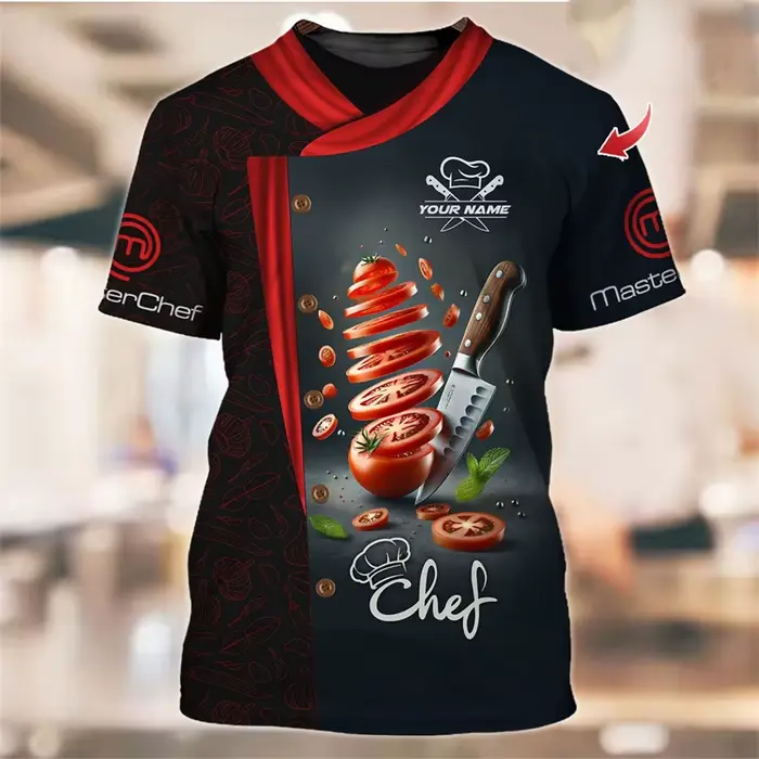 Chef travail T-shirt pour hommes drôle personnalité modèle col rond t-shirts impression 3D mode