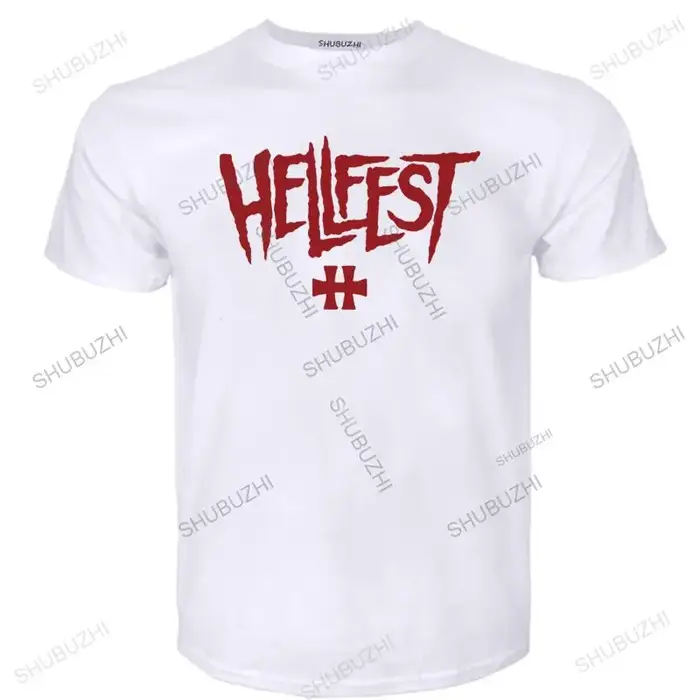 Nouvelle mode T-shirt hommes Hellfest Heavy Metal Festival de musique Logo coton marque été T-shirt
