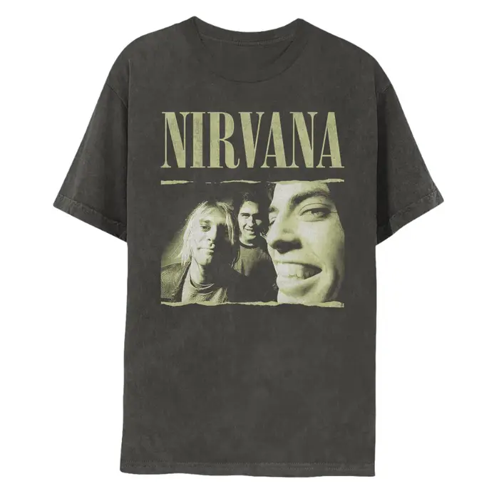 T-shirt délavé Nirvana Rock Band pour hommes et femmes