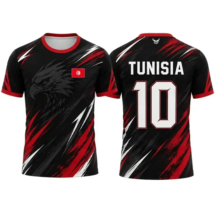 Maillot imprimé drapeau tunisien, impression 3D, respirant, séchage rapide, style familial pour enfa