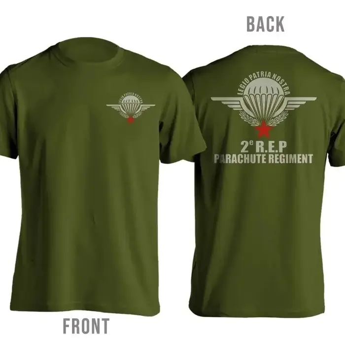France T-Shirt 100% coton hommes chemise 2e REP Parachute régiment légion patrouille Nostra
