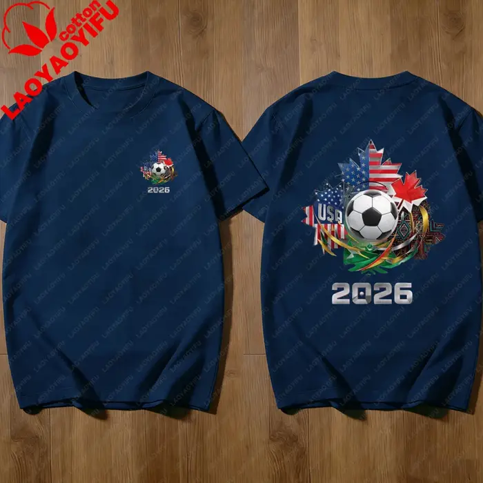 T-shirt de football Amérique du Nord 2026 pour hommes et femmes – Drapeau USA