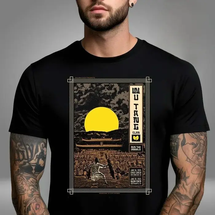 Wu Tang Clan Global Tour Mercah T-shirt imprimé graphique haut de gamme de luxe hommes femmes
