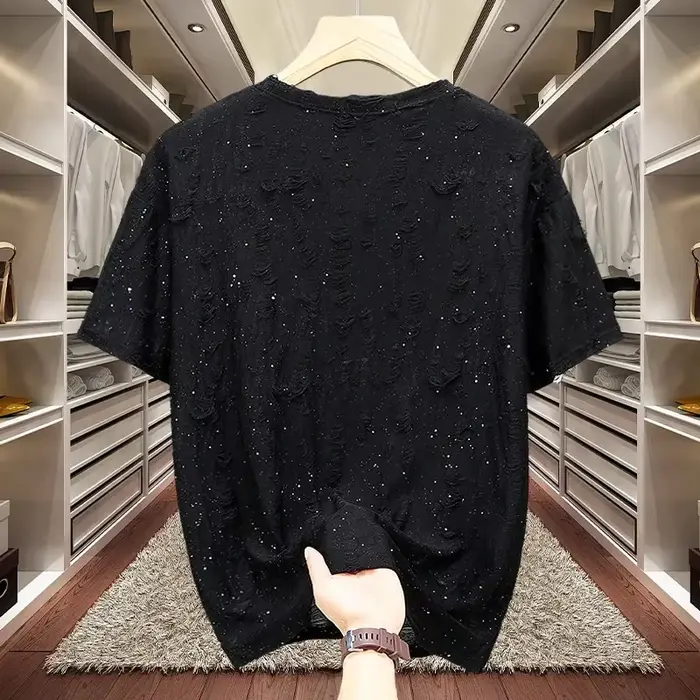 T-shirt à manches courtes pour hommes nouveau plein ciel étoile diamant chaud haute qualité décontracté Streetwear