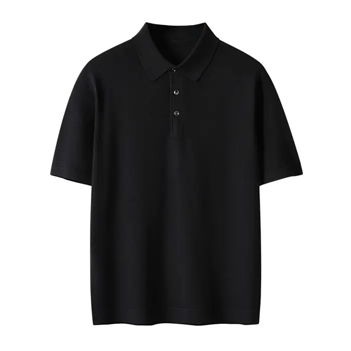 T-Shirt à manches courtes pour hommes, col POLO 100% laine peignée, mode, gilet ample et fin, affair