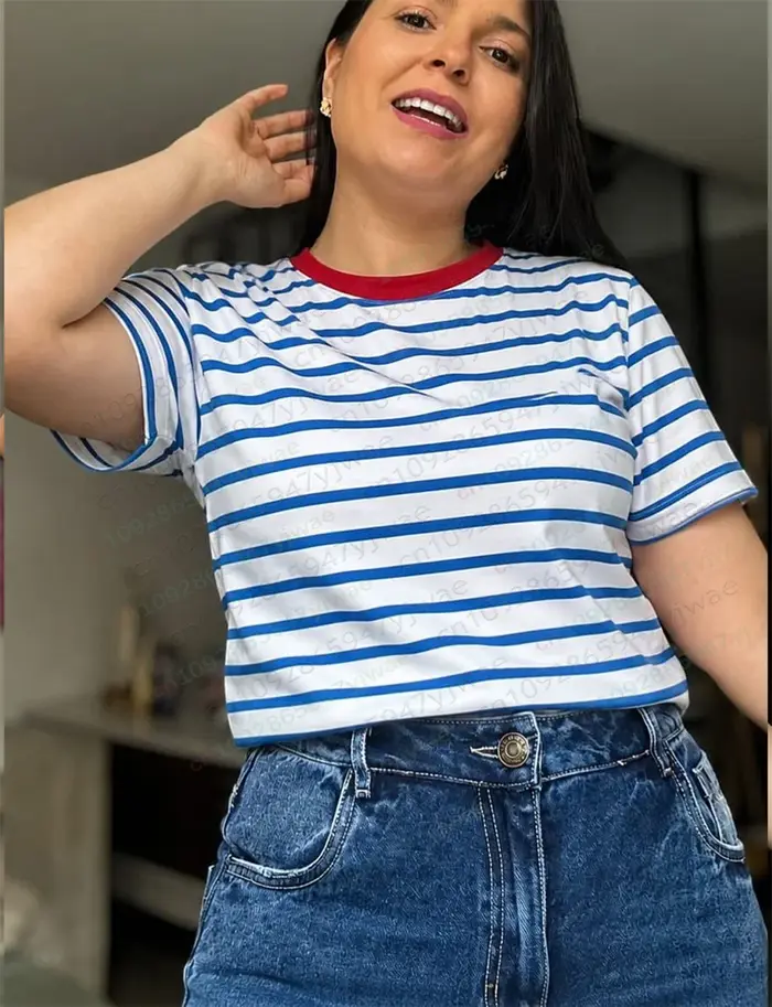 Chemise décontractée à rayures françaises