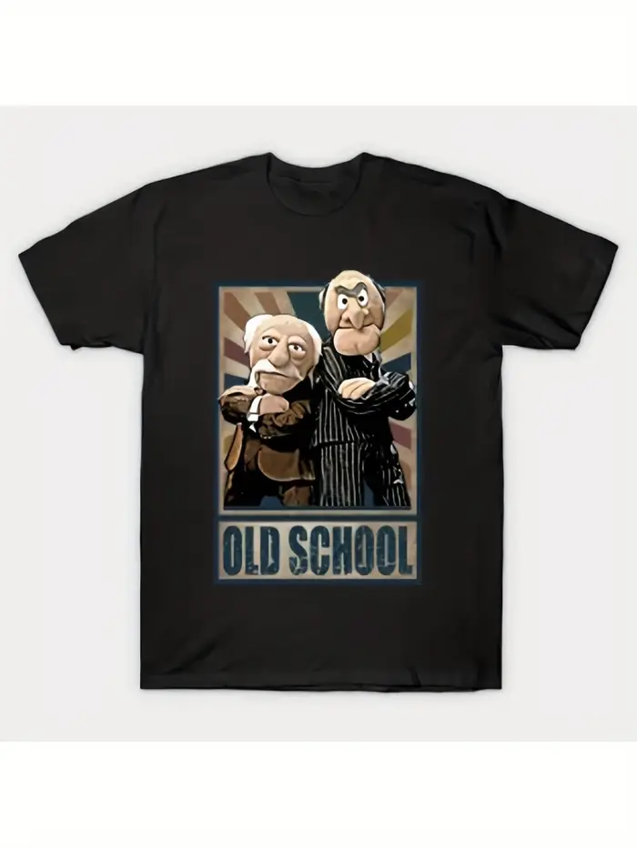 T-shirt rétro Statler et Waldorf pour hommes, conçu dans le style des années 70/80, avec des motifs de personnages classiques dans un style nostalgique