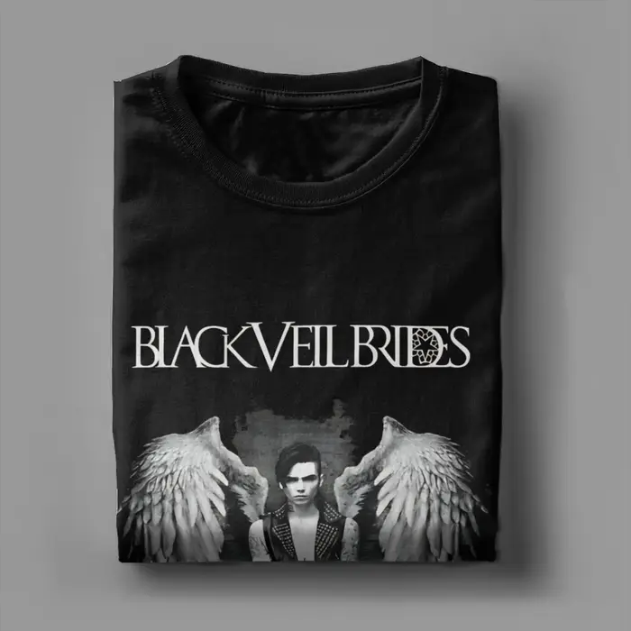 BAND Graphic T-shirt 100% coton B-BLACK VEIL BRIDES Tees Tops pour hommes