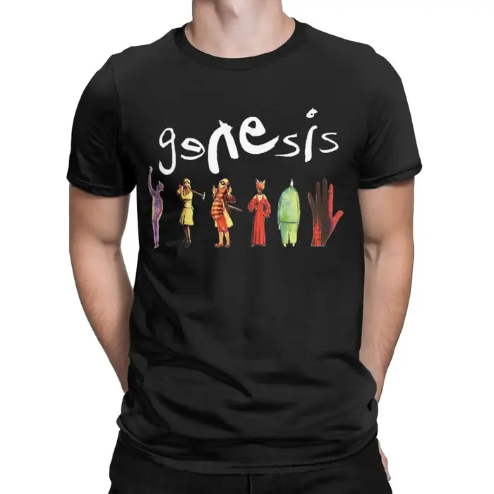 Genesis-T-shirt à manches courtes en pur coton pour homme, col rond, fête
