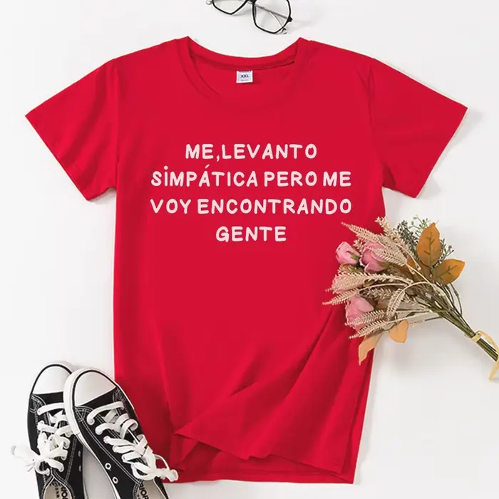 T-shirt manches courtes femme, décontracté, en coton, à la mode espagnole, noir et blanc