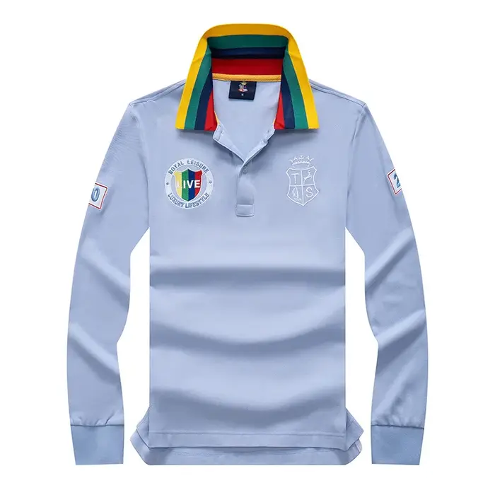Chemises polo longues en coton 100% pour hommes