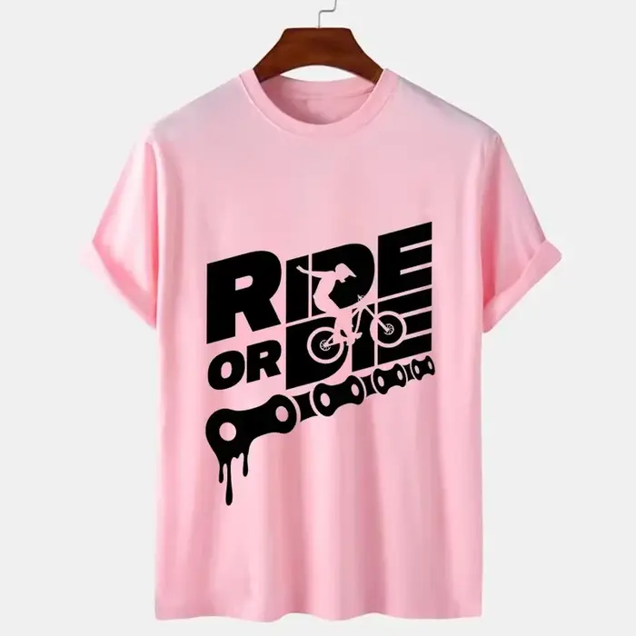 Hommes T-shirt Ride or Die imprimer hauts été mâle casual t-shirts moto mode Streetwear