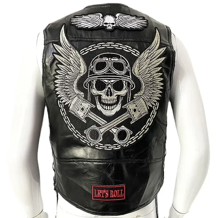 Gilet de motard en cuir pour homme