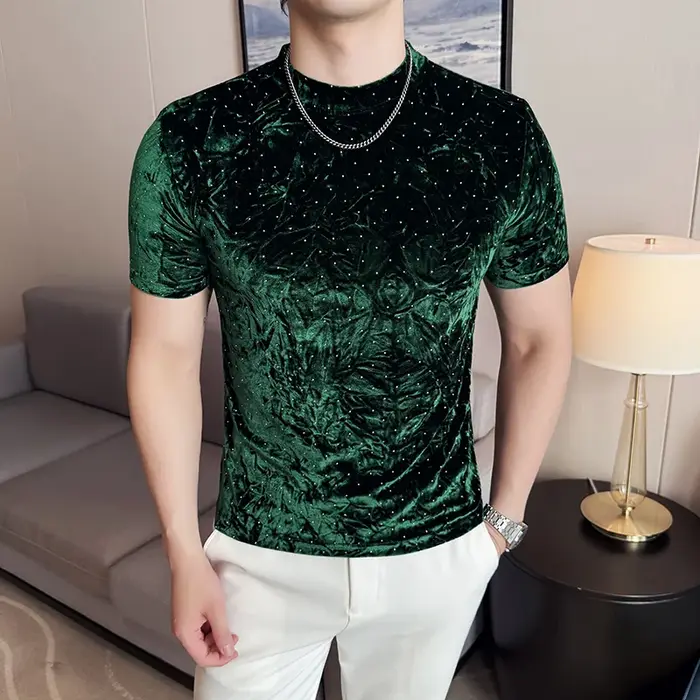 T-shirts pour hommes, design plissé tendance