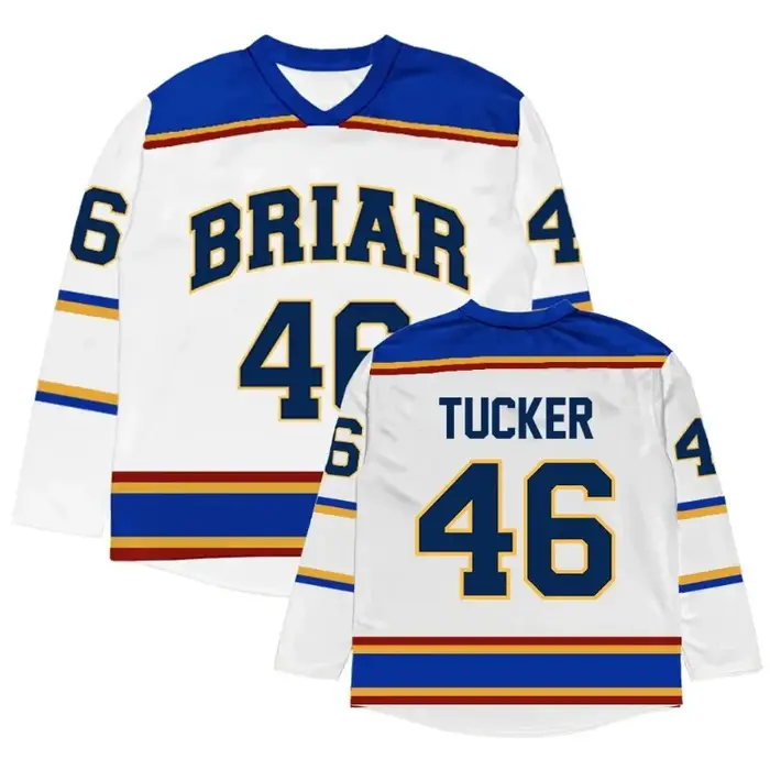 Briar University Hockey Graham 44 Tucker 46 T-shirt unisexe respirant à manches longues avec impression 3D