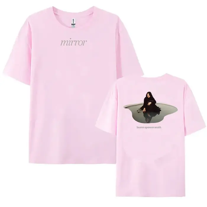 Miroir LAUREN SPENCER SMITH T-shirt Coton Lâche Unisexe Streetwear Chanteur Impression Mode Femme