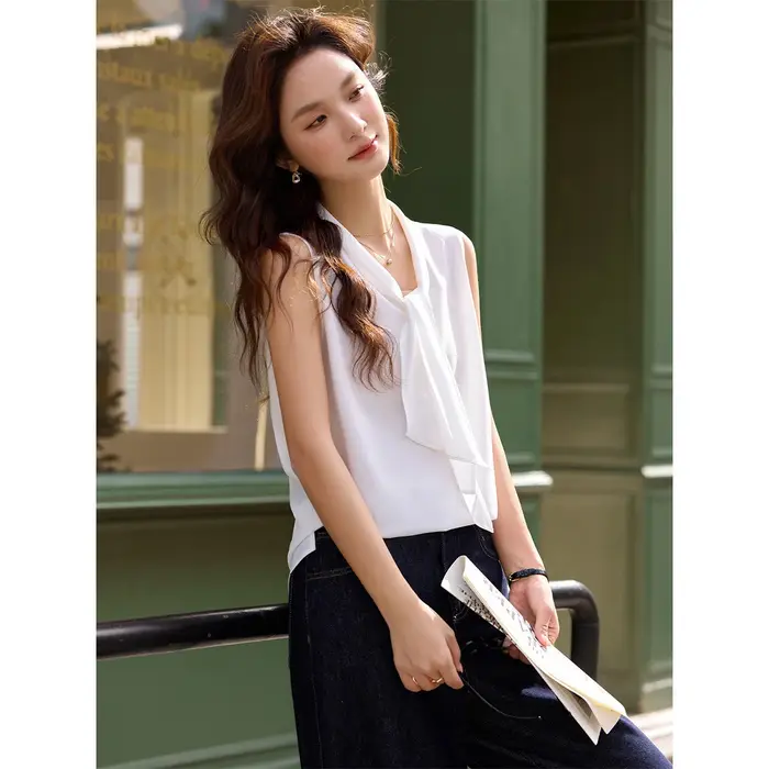 Chemisier sans manches blanc VIMLY pour femme