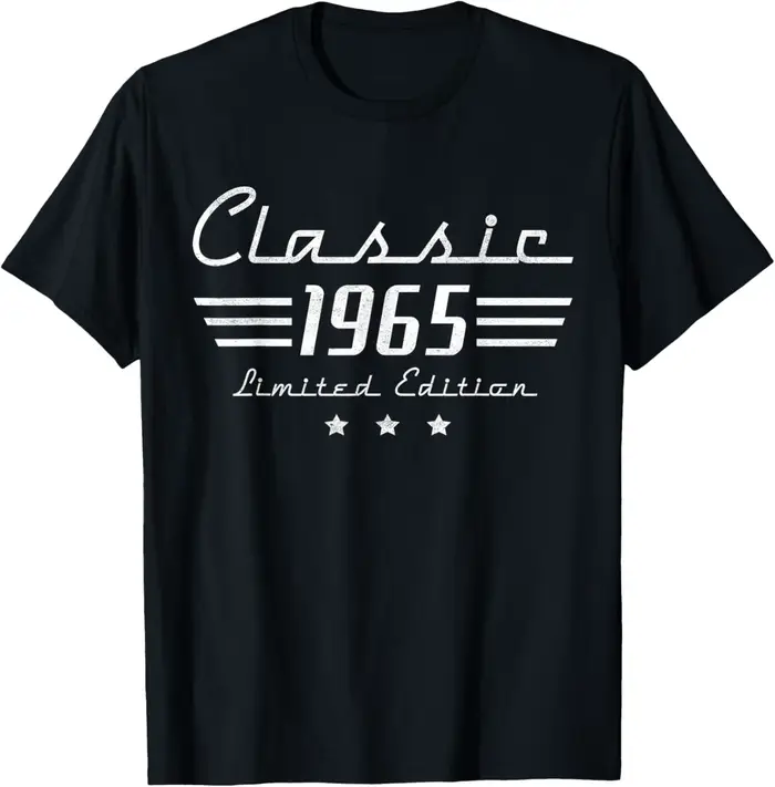 60 ans cadeaux hommes Vintage classique voiture 1965 60th anniversaire T-Shirt à manches courtes unisexe été haut Camiseta