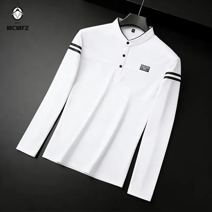 Polo à manches longues noir pour homme