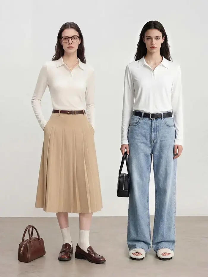 T-shirt Polo à manches longues pour femmes