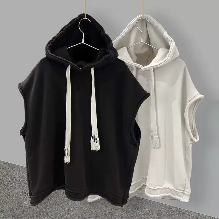 T-shirt sans manches à capuche pour hommes