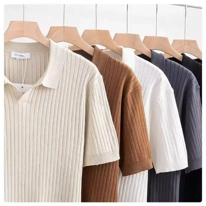 Nouveau Polo Homme d'Été à Manches Courtes en Tricot