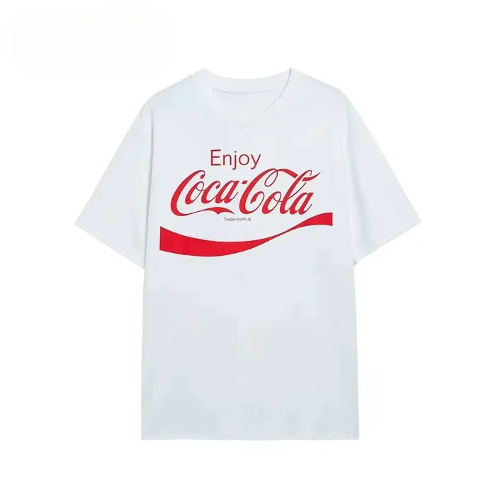 T-Shirt classique rétro avec Logo Cola, marque tendance, en coton, graphique, pour hommes et femmes, Streetwear d'été