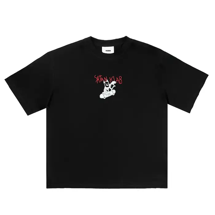 T-Shirt à Manches Courtes pour Homme, Vêtement Streetwear en Coton, Graphique SATAN KLAB, à la Mode