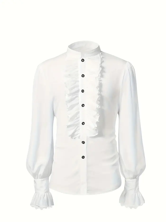 Chemise de bal médiévale 2026 avec chemise blanche à volants pour homme