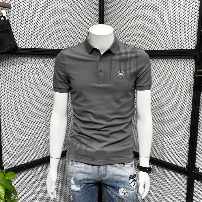 Polo Slim Fit pour hommes avec col imprimé brodé