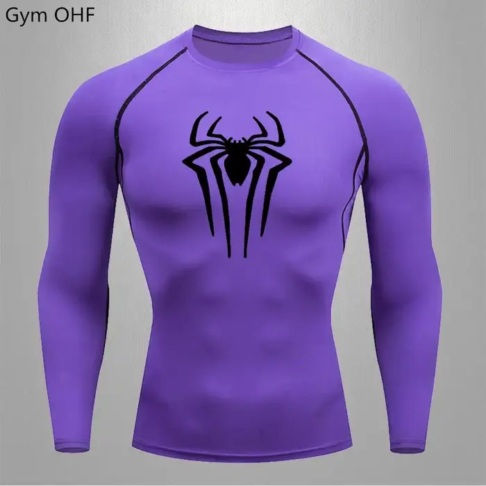 Spider-T-shirt de compression à manches longues pour homme