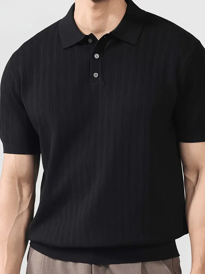 Polo en maille de soie rafraîchissante pour homme