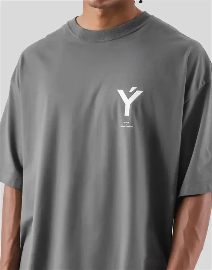 LYFT ONE POINT Y imprimer grand T-shirt hommes course sport gymnase Fitness entraînement surdimensionné