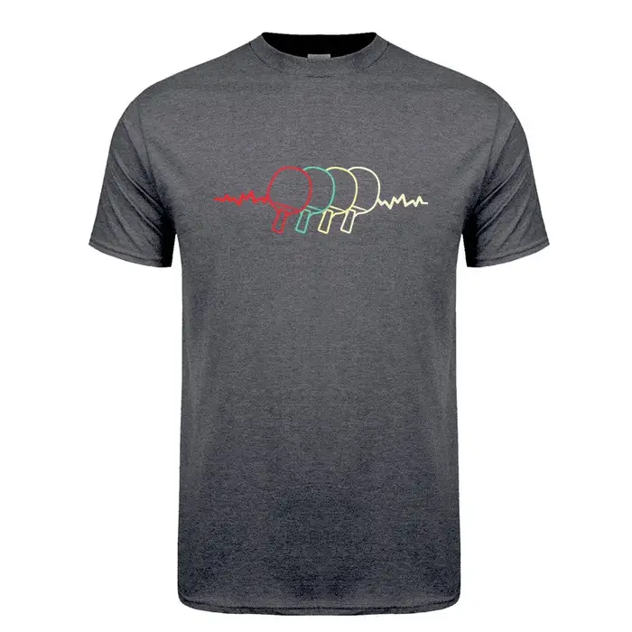 Heartbeat T Shirt Hommes À Manches Courtes Coton Tennis De Table Économie Homme Vêtements Tees Y-TP-013
