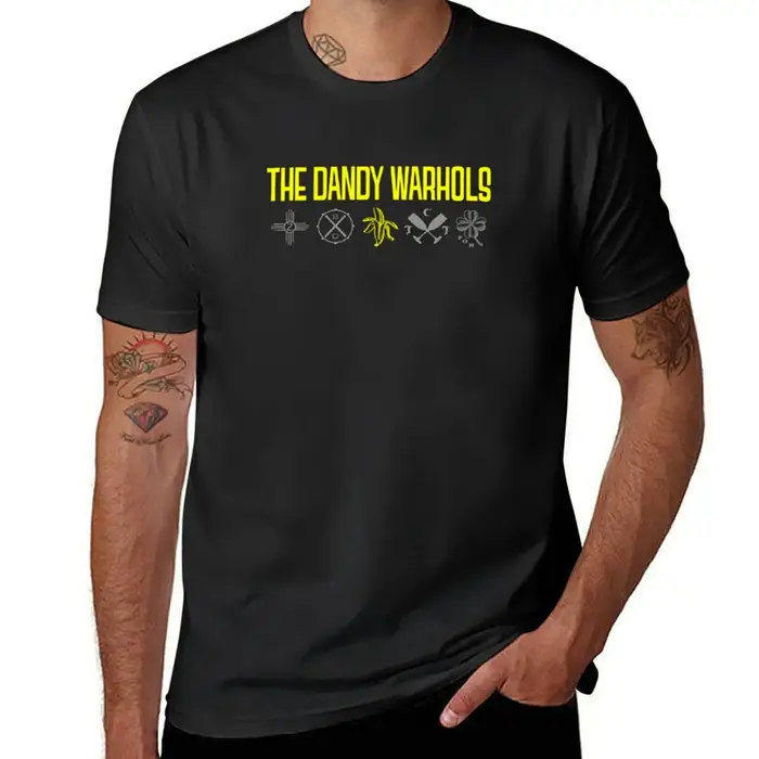 T-Shirt pour Homme avec Logos de Dessin Animé The Dandy Warhols, Vêtement Blanc, Jason