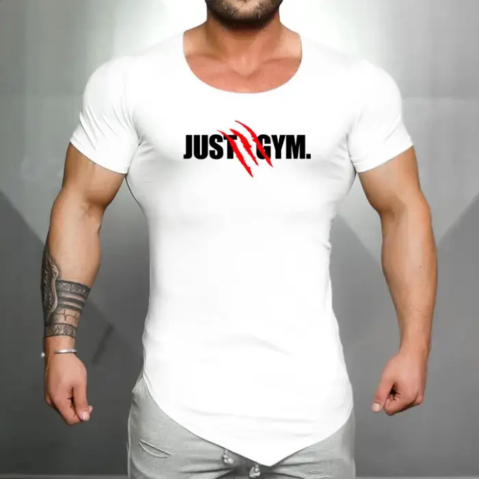 Hommes course Sport à manches courtes T-Shirts été coton respirant mince vêtements