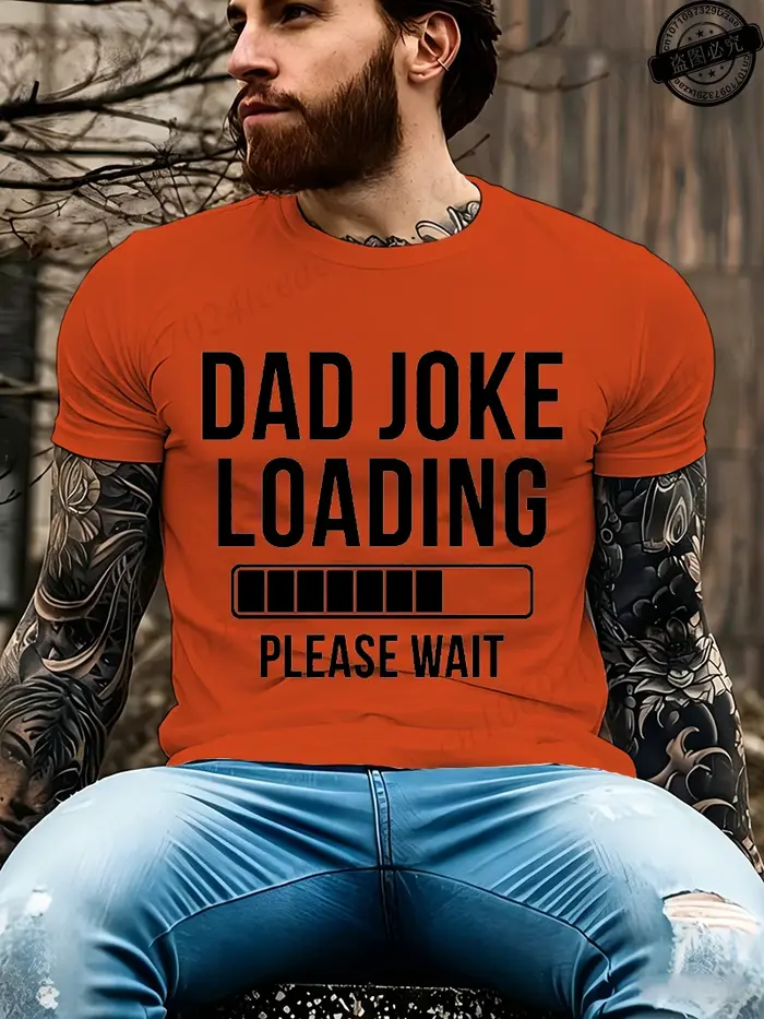 T-shirts imprimés « Dad Joke Loading », T-shirt drôle à manches courtes et col rond, unisexe, street