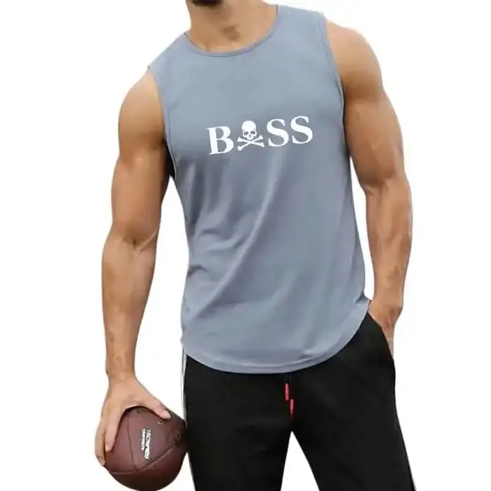 Débardeur de fitness ample pour hommes, t-shirt sans manches, vêtements de fitness, gilet d'entraînement de basket-ball, sous-vêtement de sport pour hommes