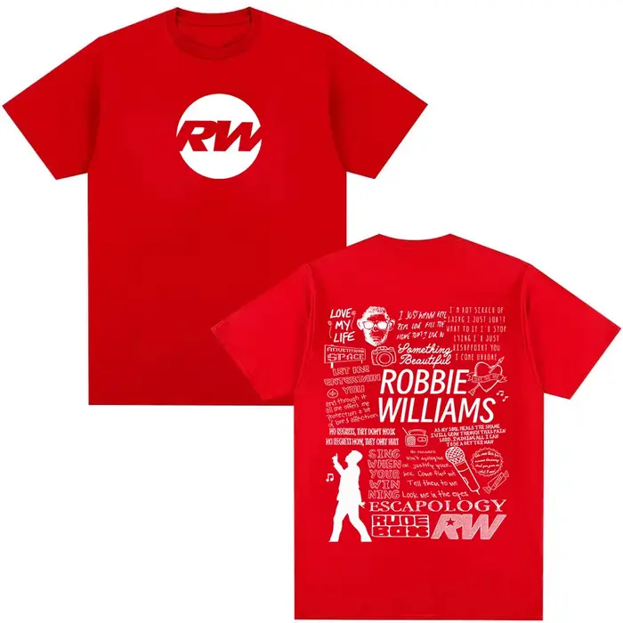 Robbie Williams Rw Tour Album Merch T-shirt hommes femmes mode Harajuku T-shirt à manches courtes ét