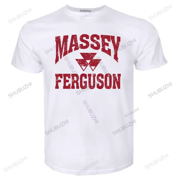 T-shirt Massey Ferguson Gris à Manches Courtes et Col Rond pour Homme et Femme, Vêtement en Coton à