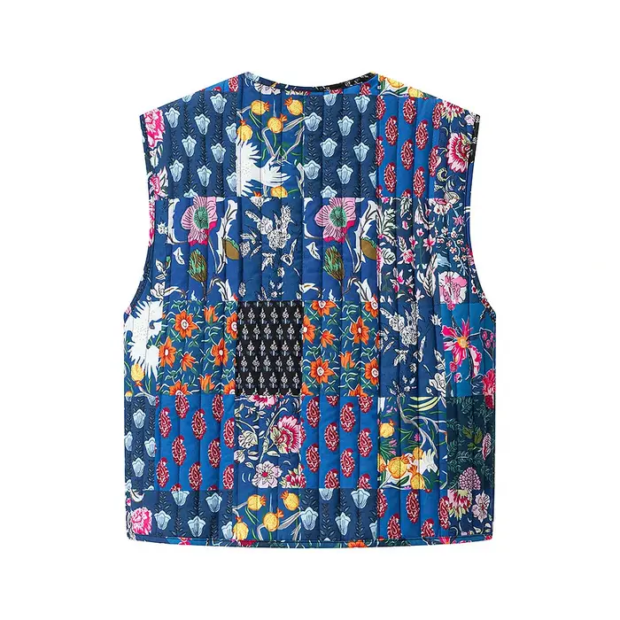 Nouvelle Collection 2025 – Gilet Imprimé Sans Manches Tendance pour Femme – Haut Simple Col V Style Décontracté en Tissu Polyester – Vêtement Transfrontalier