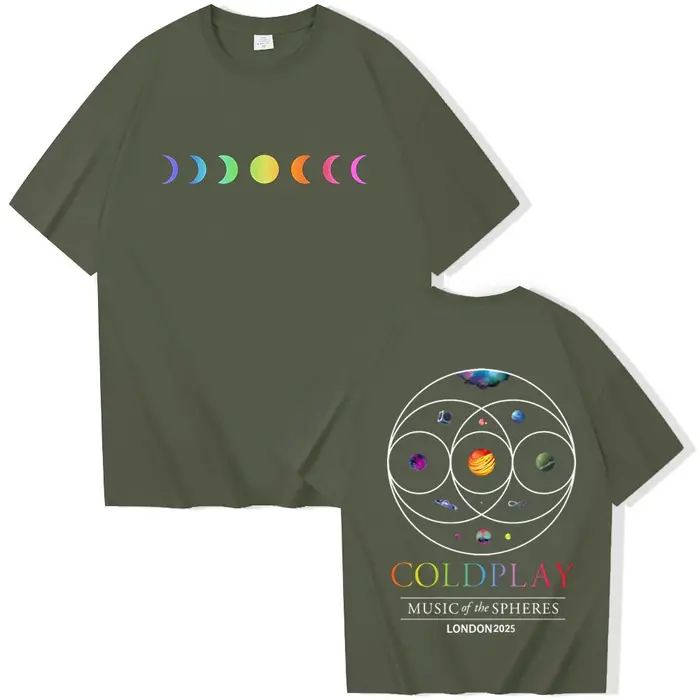 Cold-play London Tour 2025 T-shirt Harajuku col rond chemise décontractée cadeau