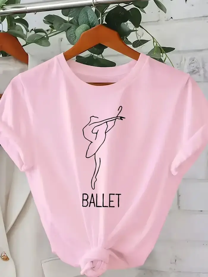 T-shirt graphique élégant sur le thème du ballet pour femmes