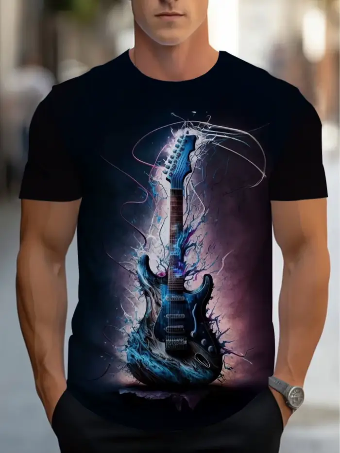 T-shirt 3D pour hommes, tendance et à la mode, de haute qualité, léger et respirant, adapté aux acti
